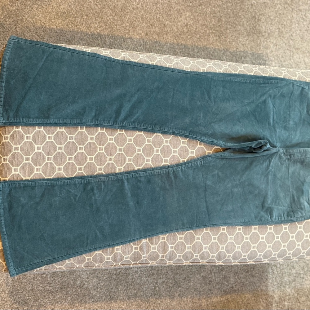 Women’s Kut from the Kloth High Rise Ana Fab AB Flare Corduroy Sz 12 Lagoon - Picture 7 of 12